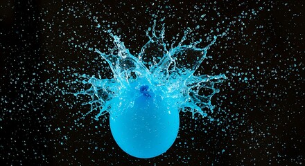 Wall Mural - a water balloon bursting, captured at high speed.