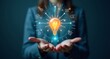 © Tikok - Creativity ideas, AI Artificial Intelligence, Education technology concept, Businesswomen Show AI light bulb icon, Training to develop new skills and knowledge. AI-enhanced learning, Generate Business