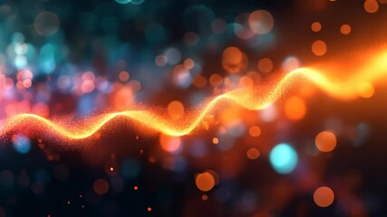 Wall Mural - vibrant abstract particle waves on a dynamic red and blue bokeh background, ideal for modern festive