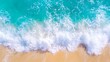 © Darungka - Aerial View of Turquoise Ocean Waves Crashing Onto Sandy Beach