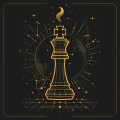 Wall Mural - surreal aesthetic chess logo chess blackboard game.