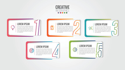 Wall Mural - business infographic design template with icons and 5 numbers options or steps. can be used for proc