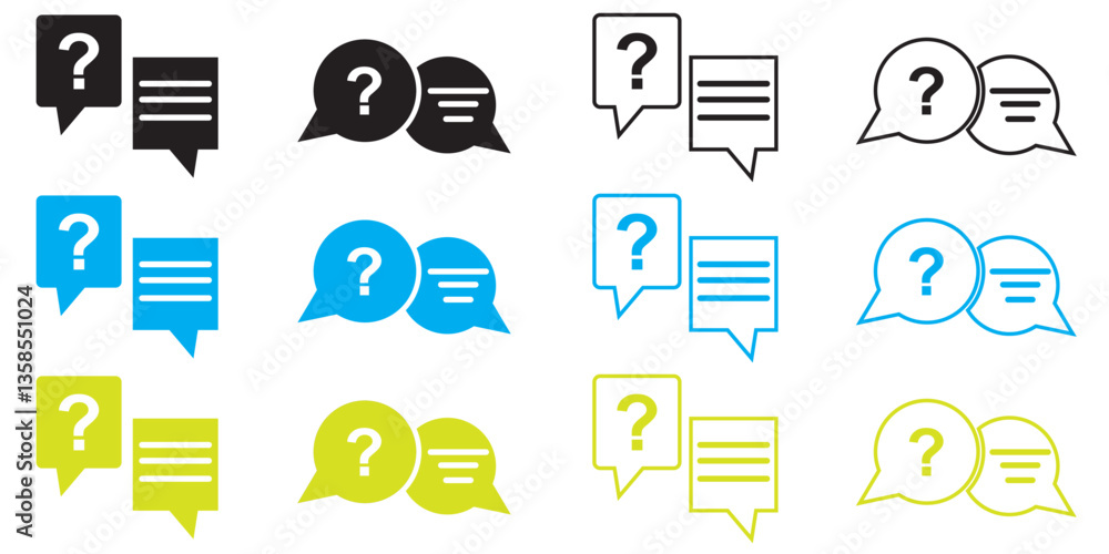Stock-Vektorgrafik „Question and Answer icon logo vector illustration ...
