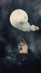 Wall Mural - little house architecture astronomy building.