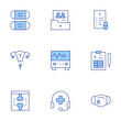 © Blockfine - Medical icons set. Line Duotone style, editable stroke. pap smear, x rays, medical mask, medical check, medical prescription, patient, cardiogram
