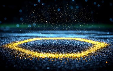 Wall Mural - Golden Circle on Dark Ground