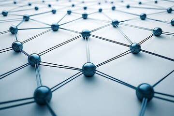 Fototapete - Abstract Network Representation Showing Interconnections and Nodes
