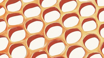 Canvas Print - abstract orange honeycomb pattern on a light background surface