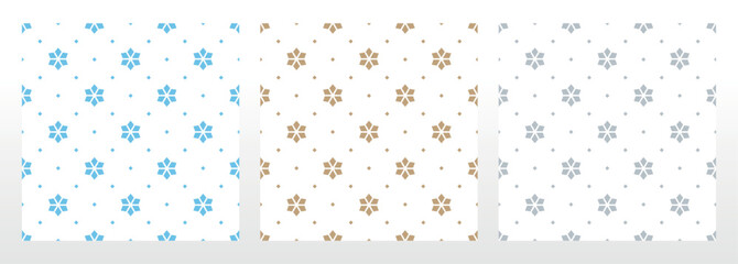Fototapete - Set of abstract geometric patterns. Seamless vector backgrounds. Colored ornaments Graphic modern patterns Simple lattice graphic design