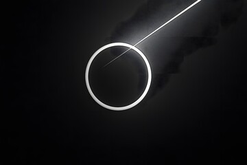 Wall Mural - abstract light and shadow composition featuring circular element on dark background