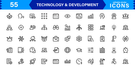 Ultimate Tech and Development Symbols Set. Minimal, Vector-Based Icons for Professionals