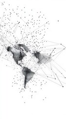 Fototapete - Abstract Representation of Global Network Connections and Data Flow Visualization