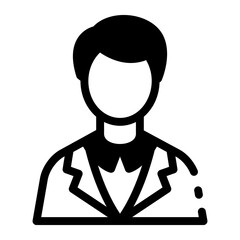 Wall Mural - A line style icon of a business broker character 