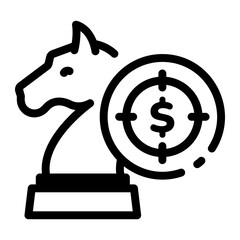 Wall Mural - A line style icon of showing financial strategy 
