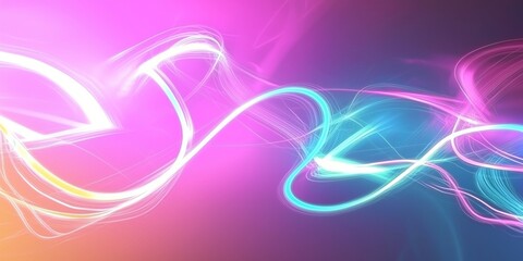 Wall Mural - Vibrant Neon Curves and Fluid Abstract Design