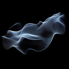 Poster - Abstract Light Waves Against Black Backdrop, Creating a Mesmerizing Visual Representation of Data or Energy.