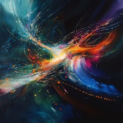 Aufkleber - Abstract Universe: A Swirling Symphony of Light and Color