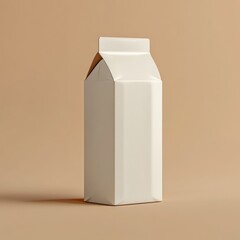 Poster - Elegant Blank White Carton Mockup on a Muted Beige Background for Product Presentation and Branding.