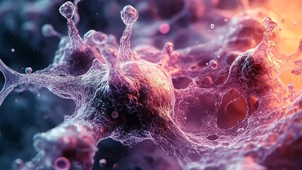 Wall Mural - Abstract Cellular Structure: Pink Purple Orange