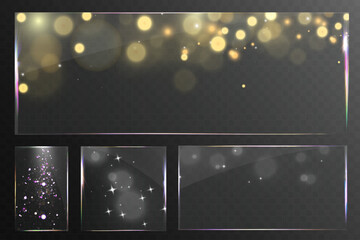 Aufkleber - Glowing light effects with sparkling glitter, bokeh, golden and silver shine, magic dust, luxury decoration elements, festive luminous overlays, abstract shimmering backgrounds.	