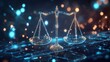 © Falfa - Digital scales of justice, abstract background, conceptual image, legal theme, ideal for stock