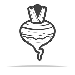 Wall Mural - fresh radish outline icon transparent vector isolated