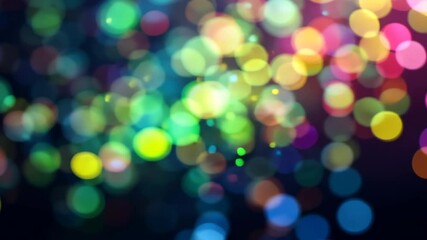Wall Mural - blurred multicolored bokeh lights floating in dark space creating festive atmosphere