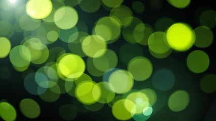 Wall Mural - vibrant green bokeh abstract background with lens flare on dark backdrop