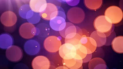 Wall Mural - warm hued bokeh abstract background with soft circular light and dark backdrop