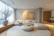 © wen - modern living room with fireplace