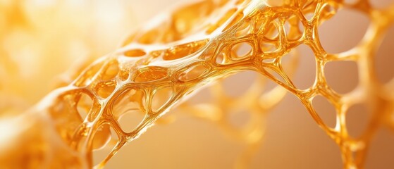 Golden liquid abstract structure