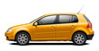 © andrew7726 - Modern European car with a side view, hatchback body, all yellow. In png format on a transparent background.