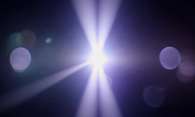 Wall Mural - Bright Light Rays with Lens Flare in Darkness