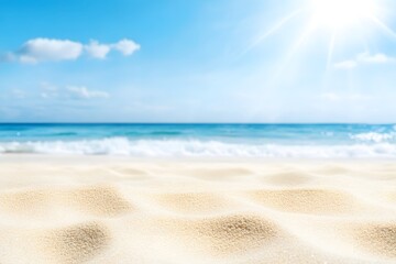 sandy tropical beach sea with copy space