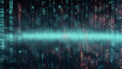 Digital Rain: Abstract Binary Code Stream