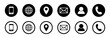 © Tiger pixel creation - Visiting card icon set. Set of contact us icons for web and website. Contact icons phone, call, location, globe, use for web and website.