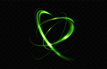 Poster - Green neon ring. Glowing circle. Glow effect. Round light frame. abstract light lines of movement and speed. Abstract light lines of movement and speed. light green ellipse.	