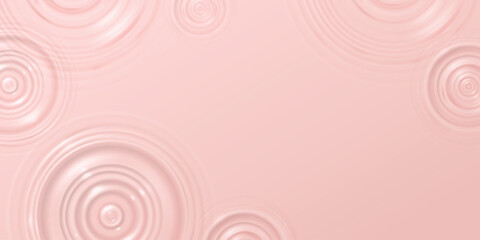 Wall Mural - water surface with concentric ripples - pastel pink liquid background, top view. gentle swirly waves