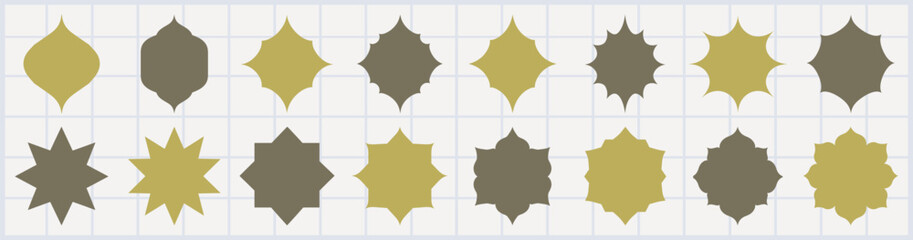 Wall Mural - geometric star shapes pattern, element vector set