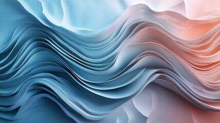 Wall Mural - big data cyber strings. 3d illustration of wavy lines in information code field. data flow cyber con