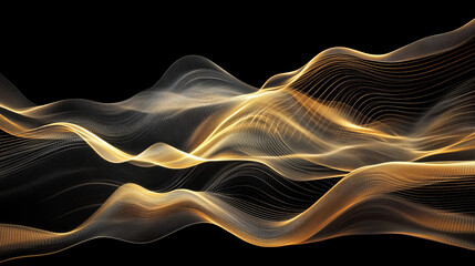 Wall Mural - data of crypto waves. 3d illustration of wavy lines in the information code field. data flow cyber c