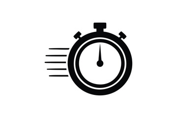 fast time stop watch on white background