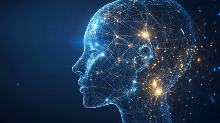 Wall Mural - wireless data transmission, high speed internet. information flow in abstract cyberspace. neural net