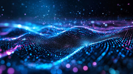 Waves of computer code. Binary code big data. Internet technologies of the future, the flow of open data. Wireless transmission of information. Sorting binary code 3d illustration