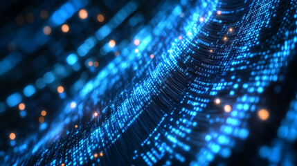 Waves of computer code. Binary code big data. Internet technologies of the future, the flow of open data. Wireless transmission of information. Sorting binary code 3d illustration