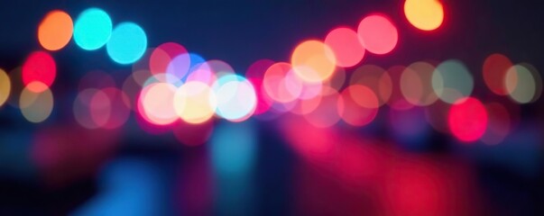 A vibrant and colorful bokeh background with blurred lights and shapes,  texture,  shiny