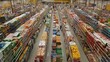 © rawdesign - Aerial View of a Massive Supermarket: A Panorama of Products