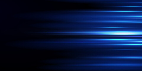 Wall Mural - motion light effect for banners. blue lines. the effect of speed on a blue background. lines of ligh