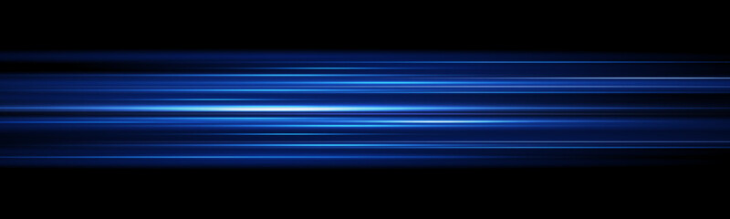 Wall Mural - motion light effect for banners. blue lines. the effect of speed on a blue background. lines of ligh