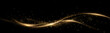 © kulinskaia - Glowing golden magic light effect. Vector graphics of neon lines motion. Abstract light lines of movement and speed.